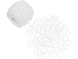 Accesorios Para Cortinas,kit Cordón Con Anillas Transparentes Estores Romanos Barras Cortina Fácil