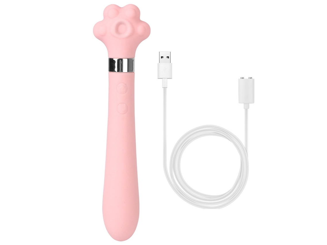 Vibrador de masaje de silicona de doble cabeza de 16 frecuencias para mujeres (rosa) YIZHOOD