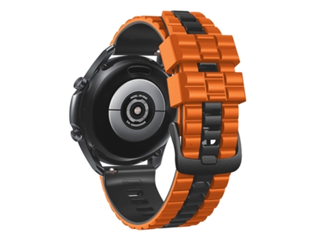 Correa de Silicona bicolor 22mm grano ondulado para Huawei Watch Buds/GT3 SE/GT3 Pro 46mm - naranja/negro
