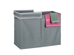 Cesto Para Roupa Suja Relaxdays Com Tampa, 100 L, Dobrável, Tecido, Organizador Para Banho, 50 X 68 X 34 Cm, Cinzento