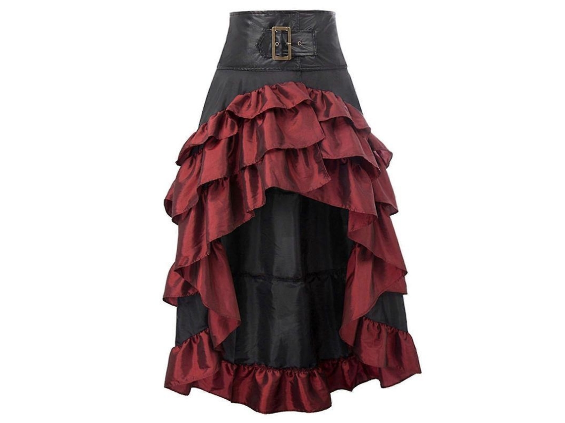 Falda Gótica Punk De Talla Grande Para Mujer Con Volantes, Costura Irregular, Largo Hasta El Tobillo, Estilo Cupcake.