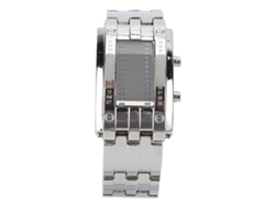 Reloj de aleación resistente al agua para hombre, exquisito, con pantalla LED de modo binario.