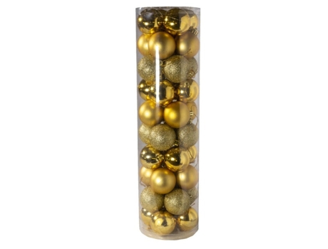 Juego de 40 adornos de bolas de Navidad bolas colgantes 5cm para decoración de árbol de Navidad Oro 5cm SELEOK