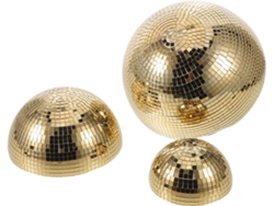 Juego 3 Hemisferios Decorativos Forma Espejo Cristal Dorado Pulido Tamaños 10 15 20 Accesorios Discoteca