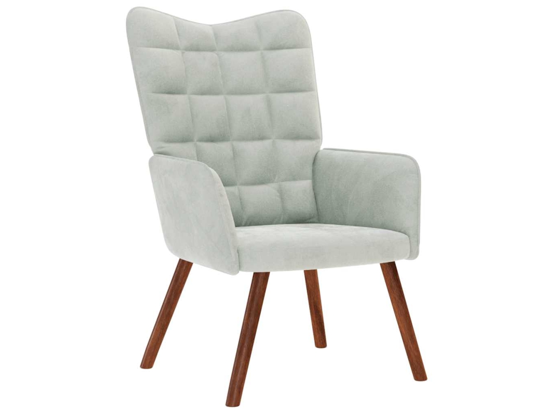 Sillón De Relax | Silla De Relajación De Terciopelo Gris Claro