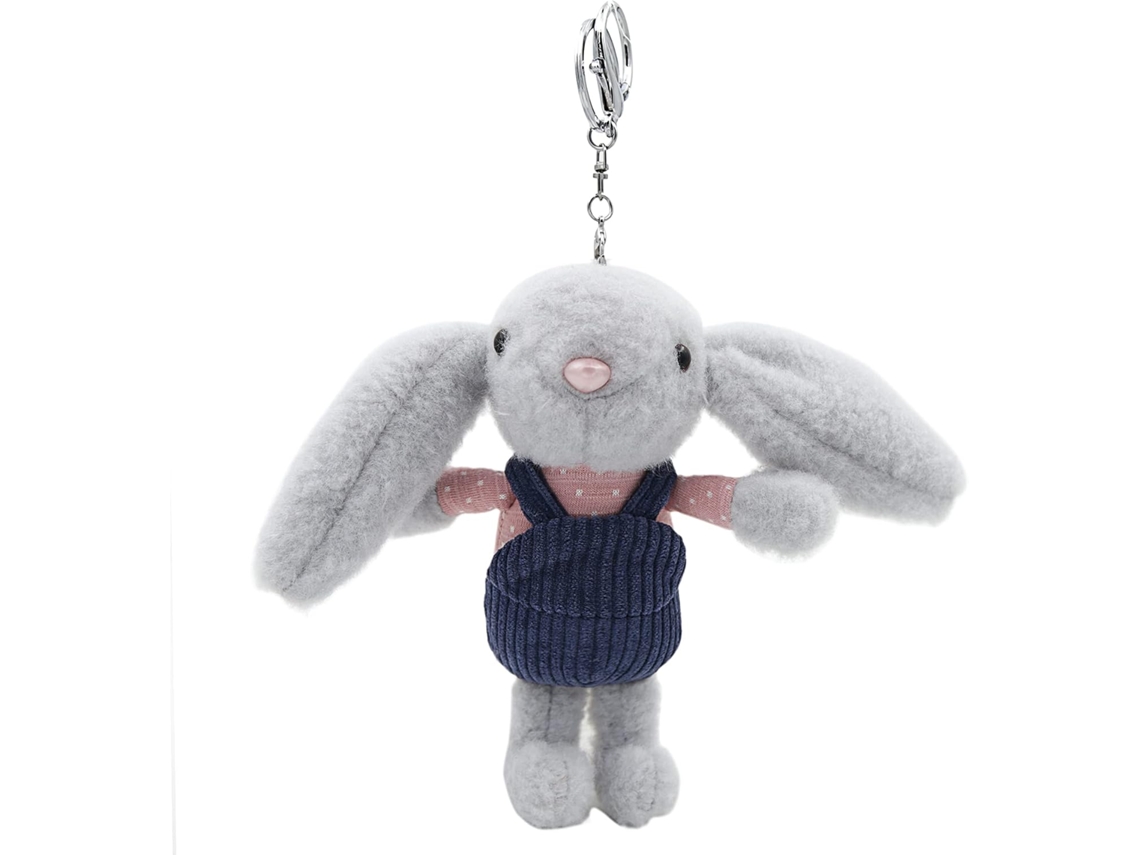 Llavero de conejito de peluche, adorno para mochila, regalo de Pascua para niños y adultos, azul