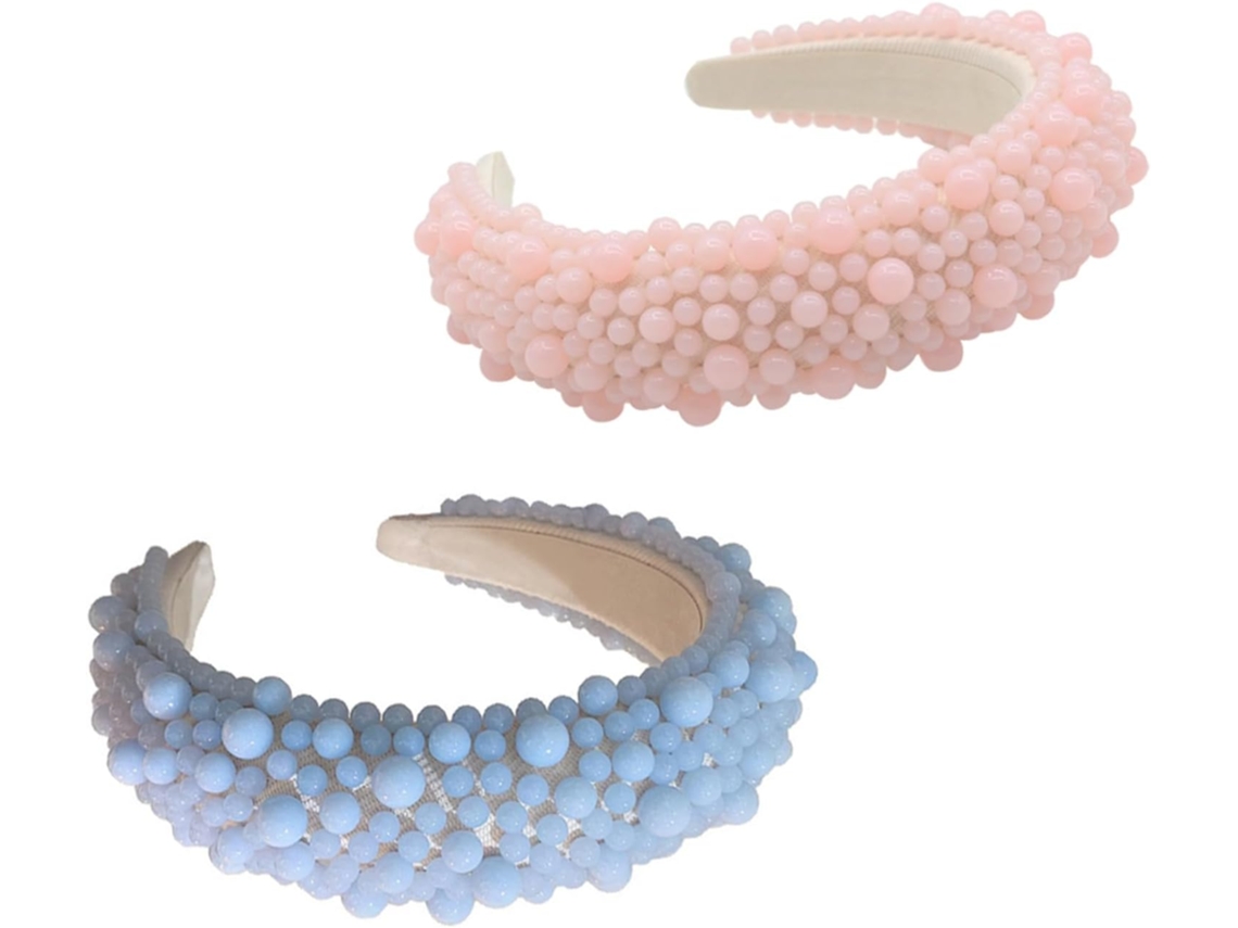 Diadema Elegante De Perlas De 2 Piezas, Accesorio De Moda Creativo Para Bodas Y