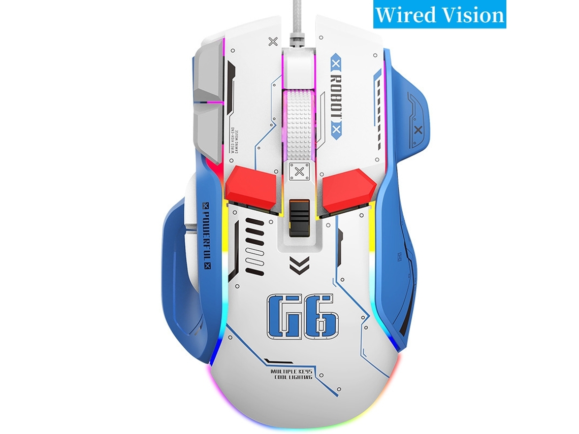 Ratón Mecánico Para Juegos Con Retroiluminación Rgb (azul Con Cable)