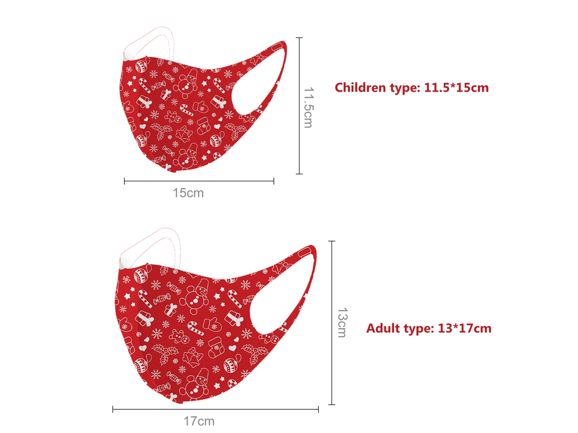 Mascarilla Navideña Reutilizable, Lavable Y Transpirable Para Adultos Y Niños Con Diseño Navideño.