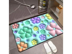 Alfombra de Baño LUUCOZK Antideslizantes Absorbentes Decoración Baño Secado Rápidopatrón Poliéster Multicolor (lamadediatomáceasde50x80cm)