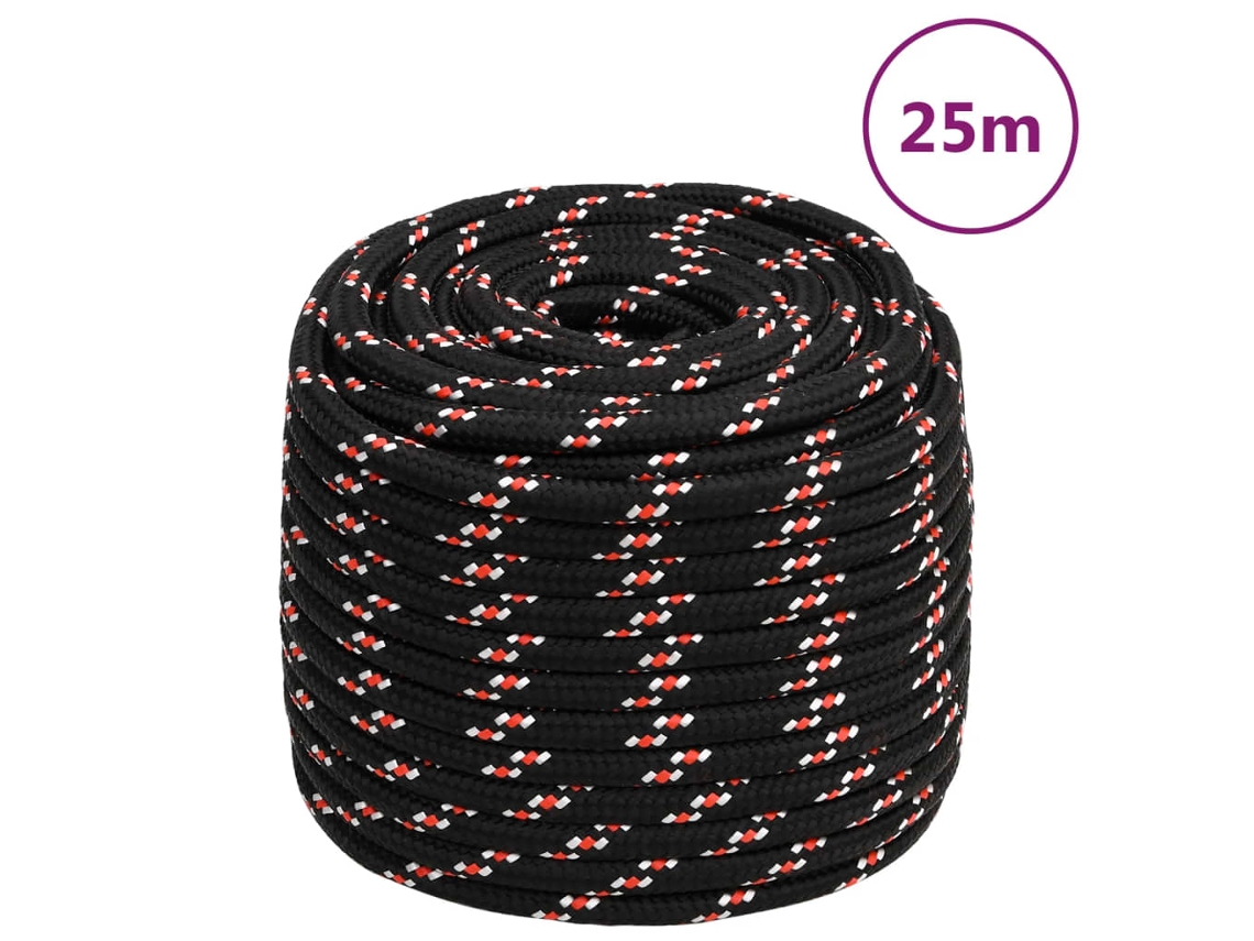 Cuerda De Barco Polipropileno Negra 18 Mm 25 M