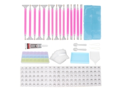 Rebe-kit De Ferramentas Para Pintura De Pedras Strass Diy Profissional Com Caixa De Armazenamento, Lápis, Cola E Acessórios