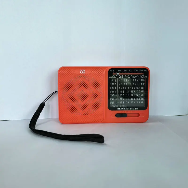 (rojo) Radio Analógica, Compatible Con Bandas Fm/am/sw, Altavoz Magnético Incorporado, Recargable, Admite Conector Para Auriculares De 3,5 Mm.