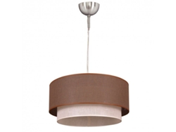Fab 2.810/50 Marr/beis | Colgante Doble 1l. Lámpara cilíndrica Fabrilamp marrón/beige (50/40/regular)