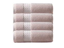 Conjunto de Toalla NEVEANCE Lujo Suaves Absorbentes Algodón Rosa - 4pcs (75x35cm)
