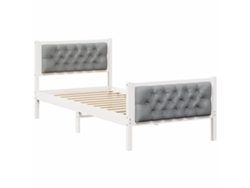 Maison Exclusive - Estructura De Cama Gris Claro 90 X 190 Cm Madera De Pino Macizo