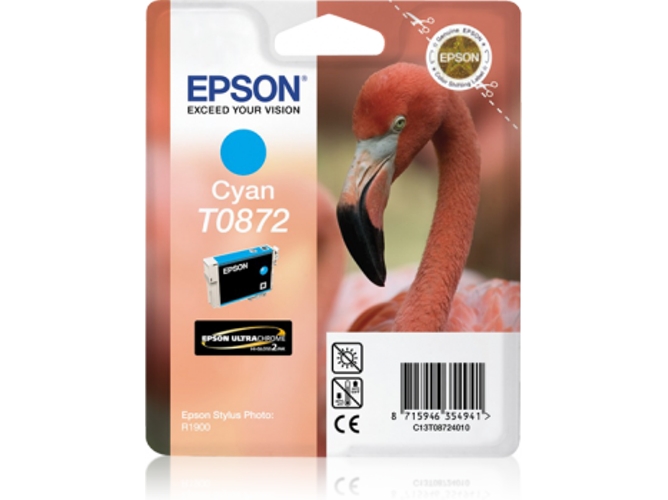 Cartucho de tinta original EPSON, T0872, Flamenco 11,4 ml , Cian, C13T08724010