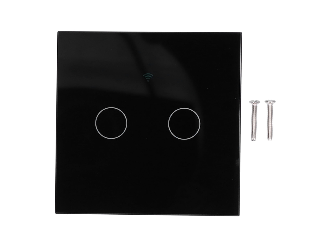 Interruptor inteligente de 2 vías tipo 86 con función táctil y de voz, sin condensador, para el hogar, con retroiluminación, Zigbee, Tuya, 100/240 V, otros (negro)