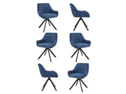 Sillas De Comedor Goeurvant 1178(pack De 6, Azul, Chenilla)