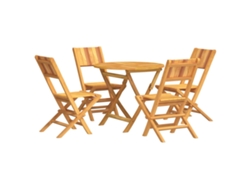 Conjunto 5 de comedor para jardín VIDAXL madera maciza de teca