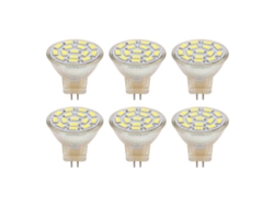 Rebe-6 Piezas Bombilla Led Gu4 Mr11 3w 12v 270lm Luz Blanca 6000k Ahorro Energía Para Farolas De Paisaje