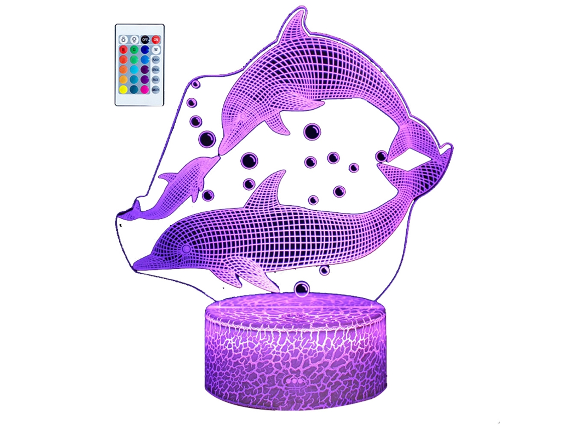 Candeeiro De Mesa Pequeño 3D De La Serie Dolphin JEIIBRZUI