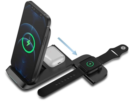 Estación de Carga Sem Rápido Dobrável para iPhone 11 Pro/XS/12/XR/11 YIZHOOD Negro