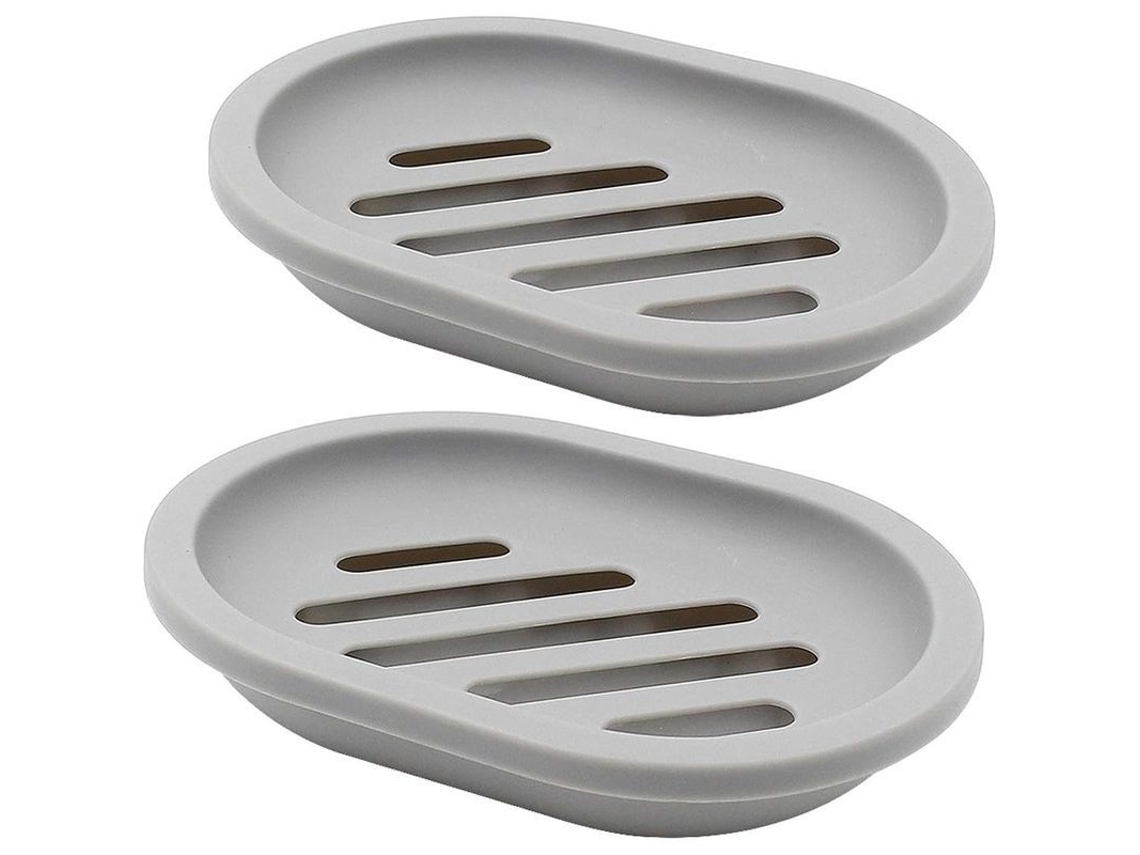 Jabonera De 2 Piezas Con Desagüe, Soporte Para Jabón, Fácil De Limpiar Y Secar, Plástico Duradero, Tamaño Perfecto.