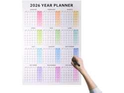 Calendario Anual 2026, Planificador De 12 Meses Con Fechas Grandes - Calendario Decorativo Para Habitaciones