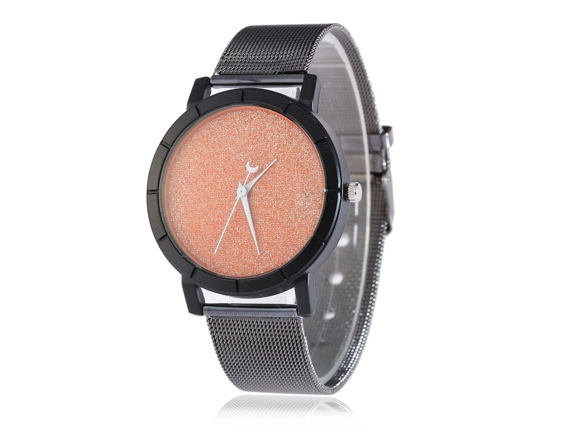 Ccq Feminino Relógio Pulso Com Strass Ouro Inox Quartzo Simples (vermelho)