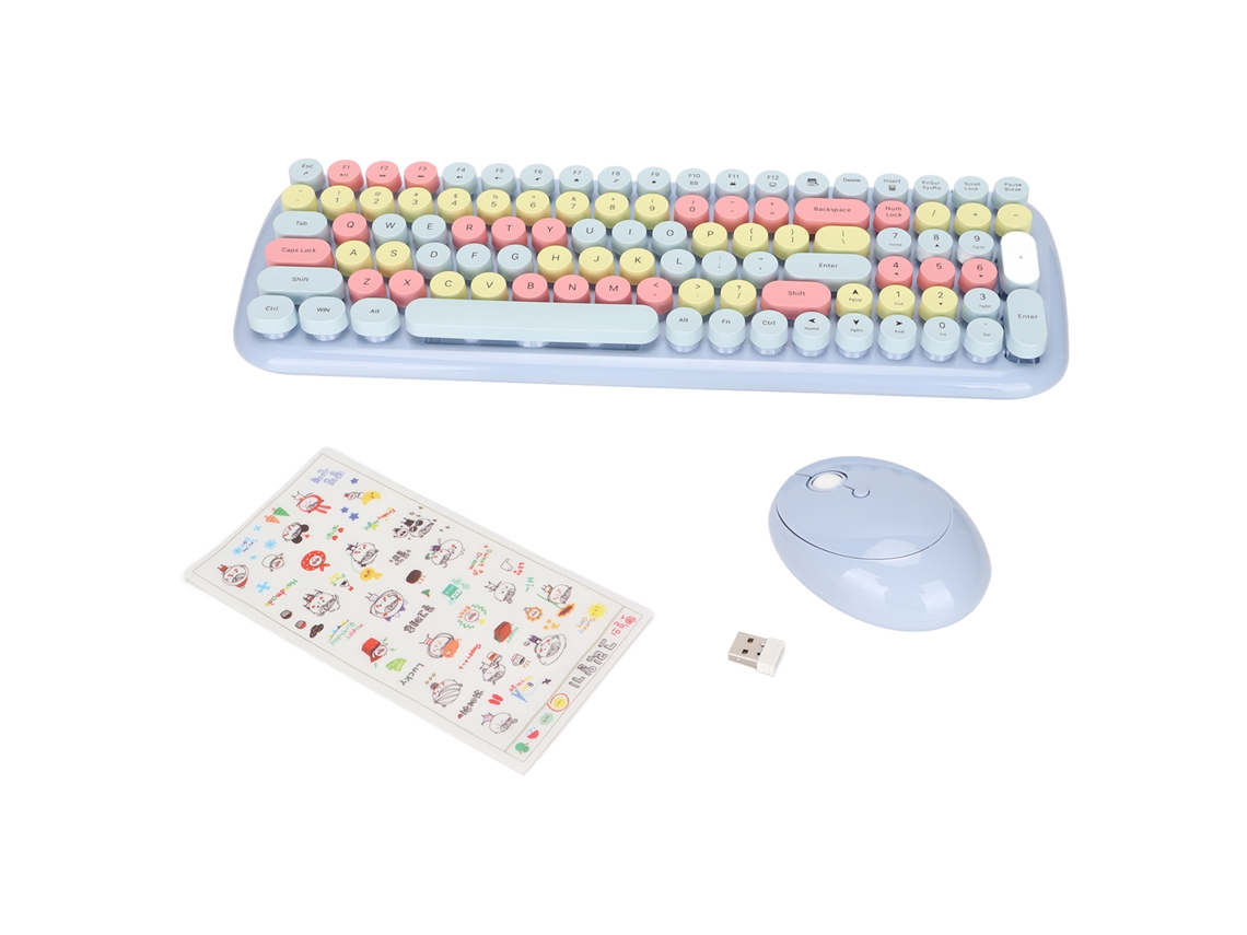 Combo De Teclado Y Ratón Inalámbrico Azul Pálido