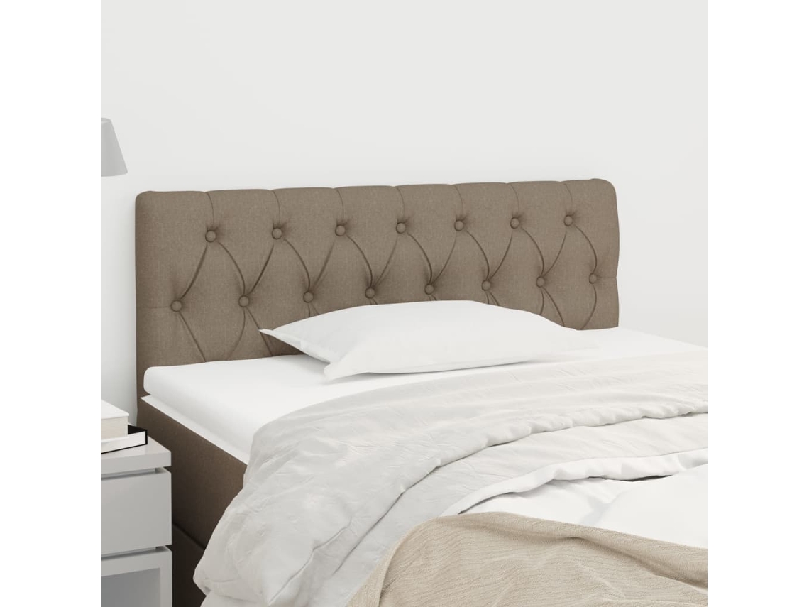 Cabecero De Tela Gris Taupe 90x7x78/88 Cm