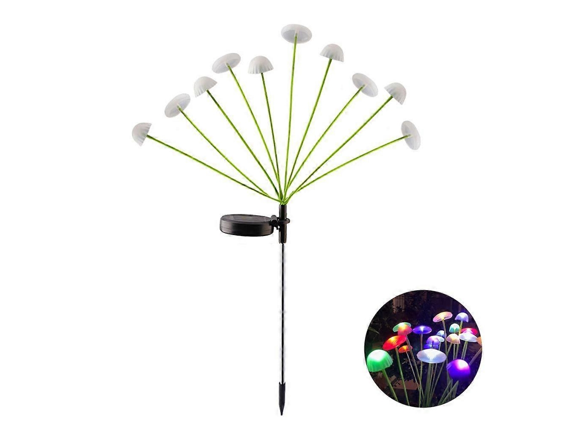 Luces LED solares para exteriores, con forma de seta, medusa o jardín. Resistentes al agua.