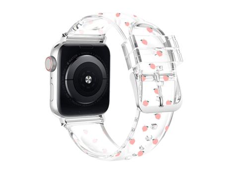 Correa Apple Watch 41mm / 40mm y 38mm Suave Transparente Motivo Melocotón AVIZAR