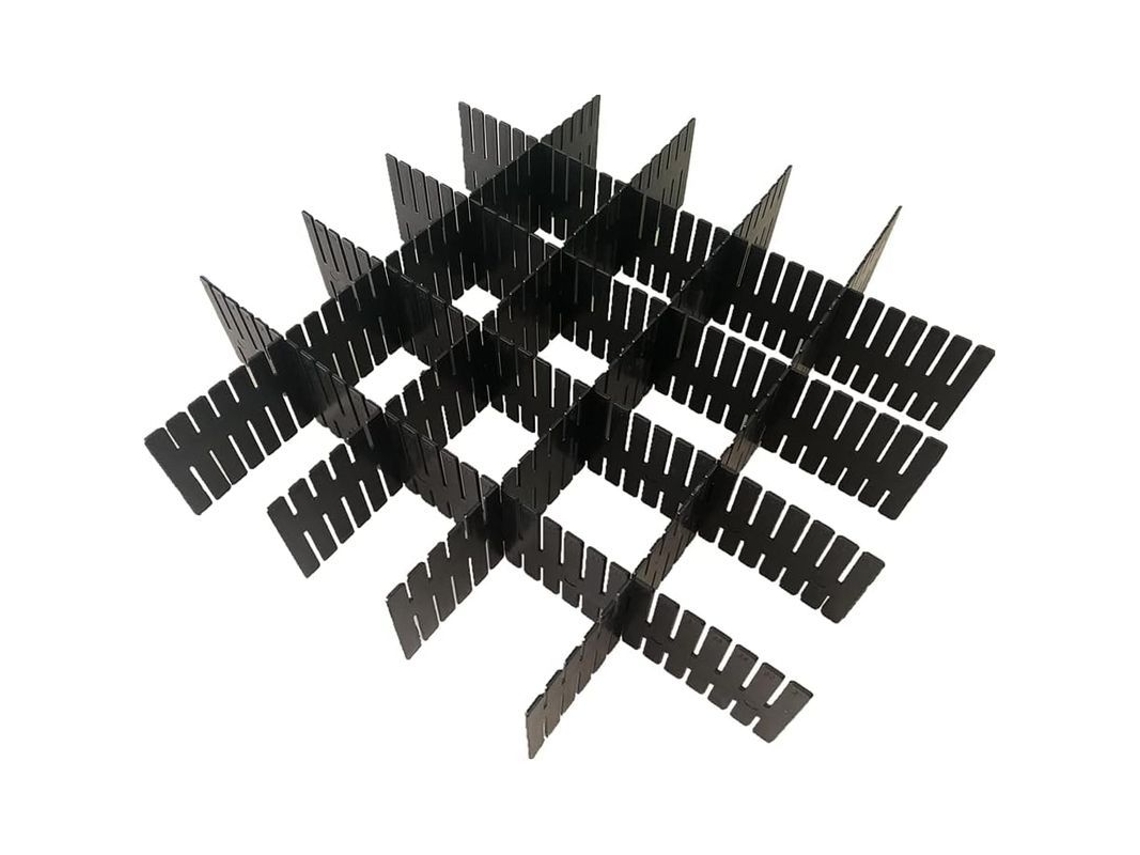 Juego De 8 Organizadores De Cajones De Plástico Ajustables Para Armar Uno Mismo, Ideales Para Utensilios De Cocina, Oficina Y Hogar (negro).