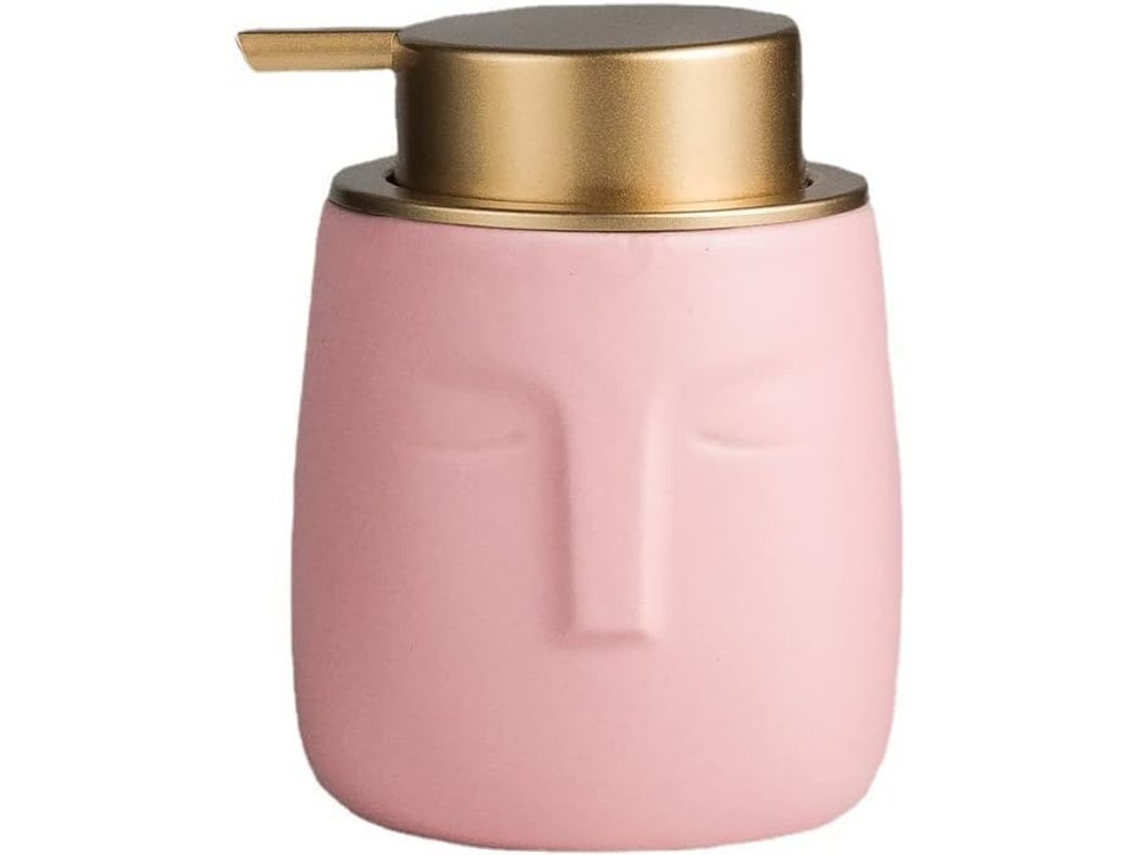 2026-dispensador De Jabón Cerámico Con Diseño De Figura Humana Rosa, Bomba Dorada Mate Antirrobo