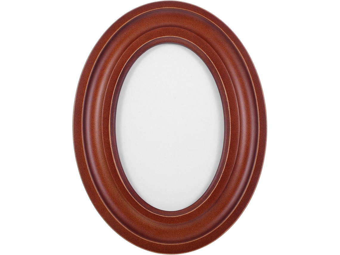 Marco Fotos Ovalado Rústico Madera Multiusos Resistente Deformación Elegante Decoración Pared Portafotos Hogar