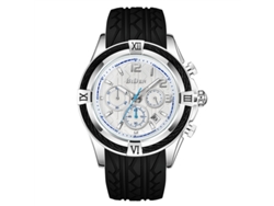 Reloj Deportivo Multifuncional De Cuarzo Con Cronógrafo De Seis Agujas (blanco Y Negro)