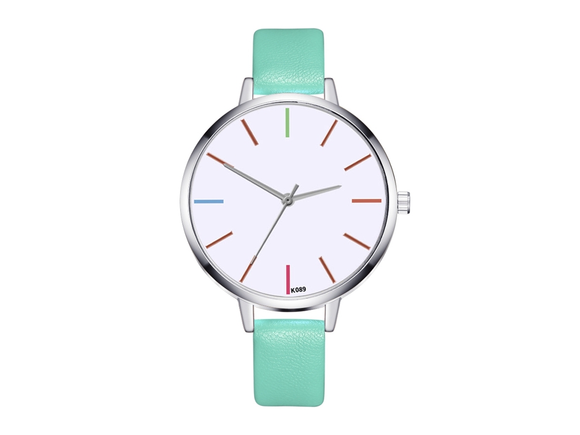 Reloj De Pulsera De Cuarzo Para Mujer Zhoulianfa Con Correa De Piel Sintética, Estilo Sencillo (menta)