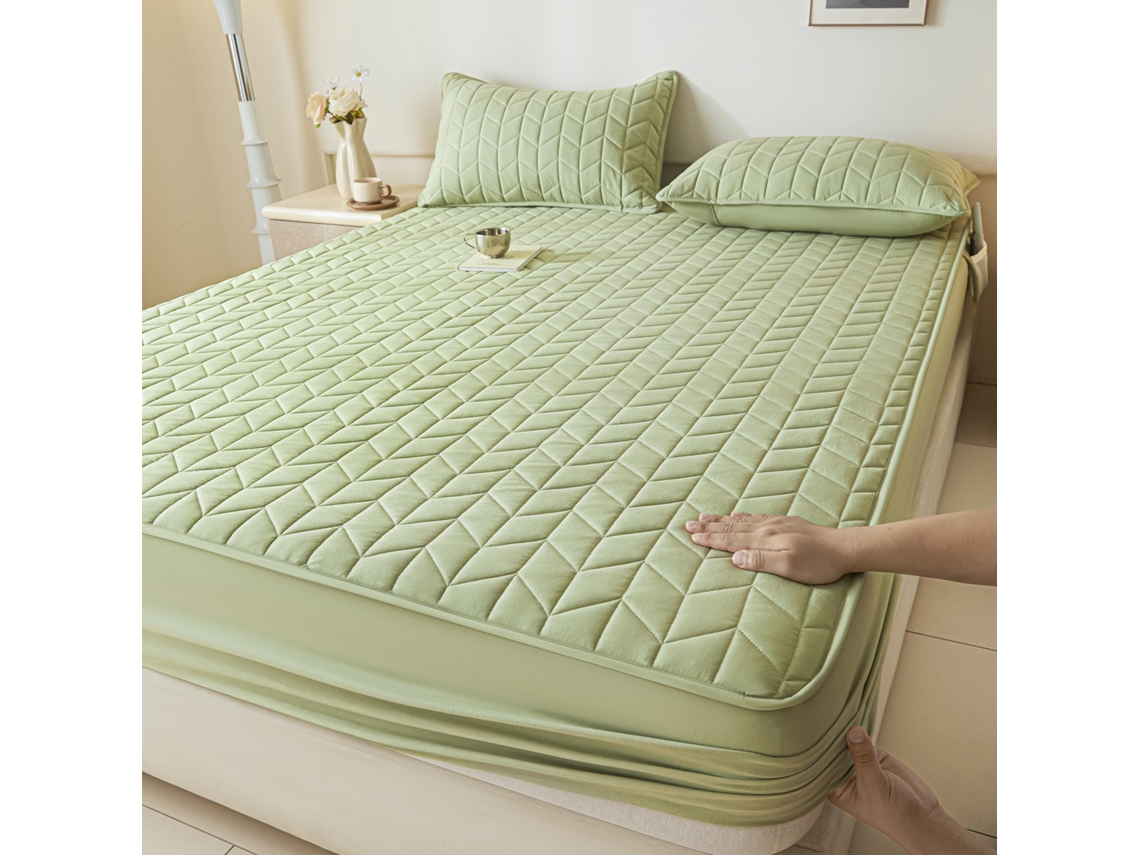 Protector De Colchón, Impermeable Y Cómodo, Lavable A Máquina (verde - 150x200cm) Cuich