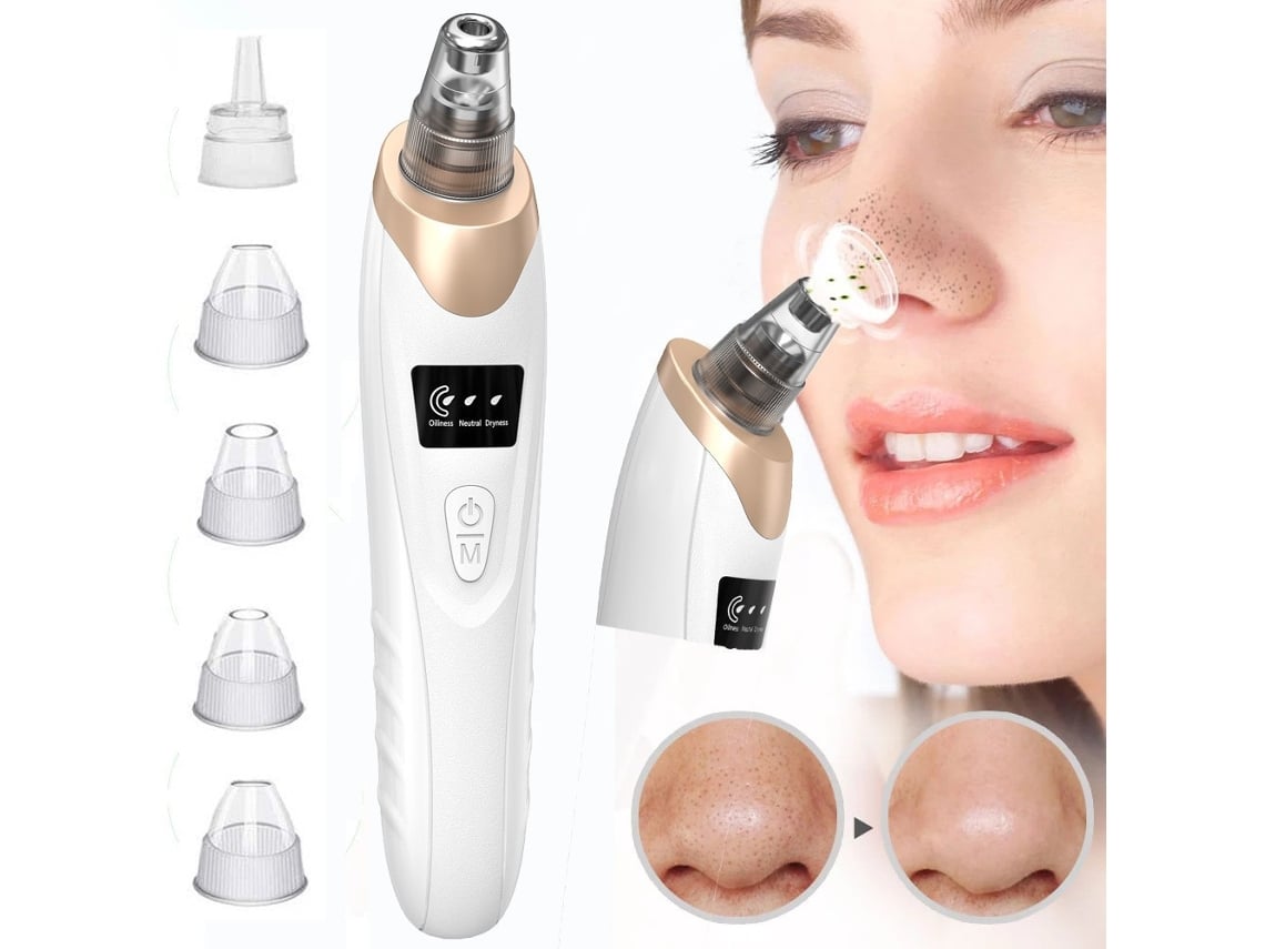 Dispositivo De Limpieza Facial Con Puntas Intercambiables Elimina Puntos Negros Y Espinillas