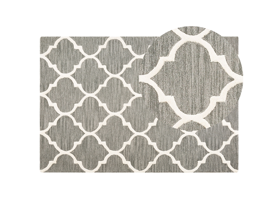 Alfombra de pelo corto BELIANI Yalova de Lana Gris 140x200