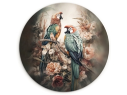 El Cuadro Loros - Aves - Naturaleza - Flores 150x150 Cm