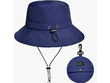 Sombrero de pescador plegable de ala ancha Sombreros para el sol azul oscuro