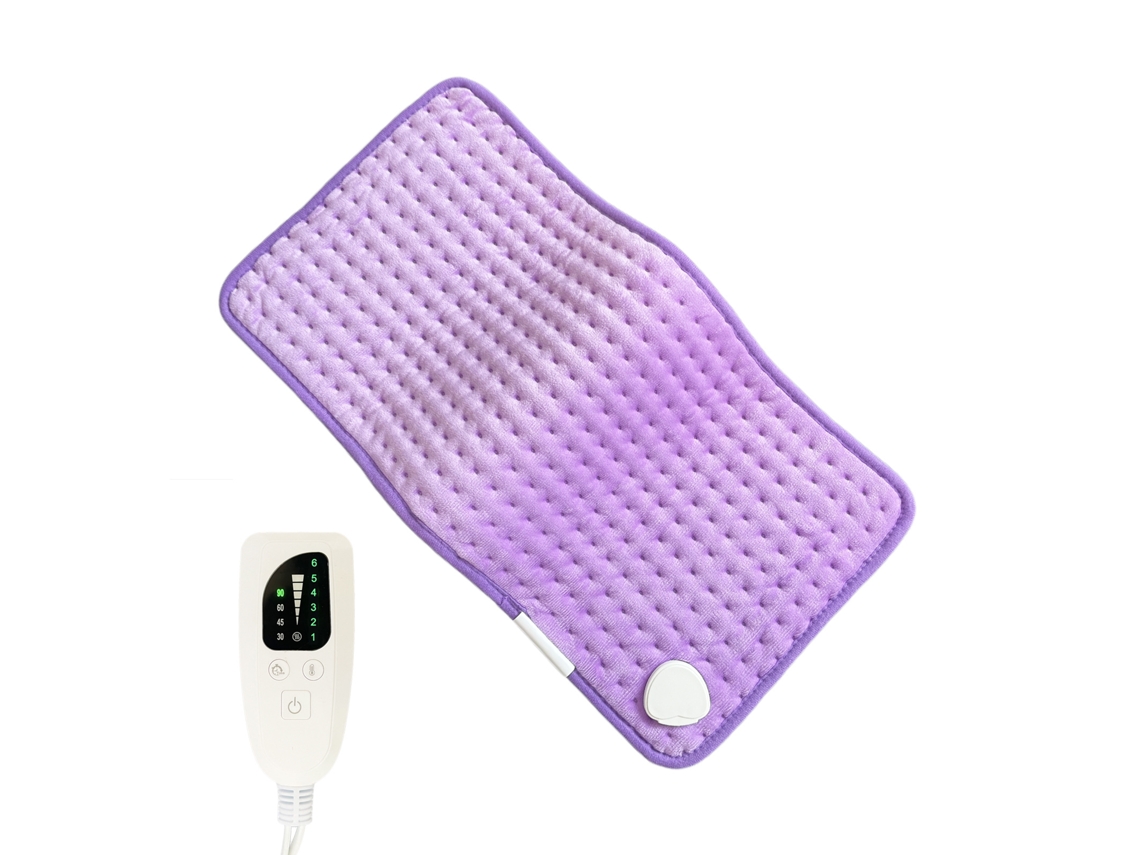 Manta eléctrica para aliviar el dolor de espalda, 6 niveles de temperatura ajustables, 4 funciones de temporizador, Digitallab (morado/43x84cm)