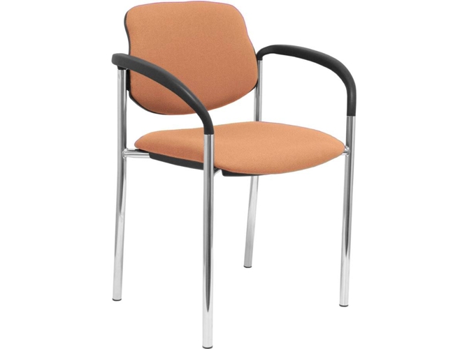 Silla de Confidente PIQUERAS Y CRESPO Villalgordo Marrón y Chasis Cromo (Brazos)