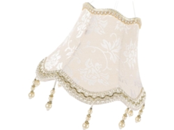Borlas Decorativas De Tela Jacquard Beige Con Cuentas, 25 Cm De Diámetro, Para Lámpara De Mesa, Iluminación Suave.