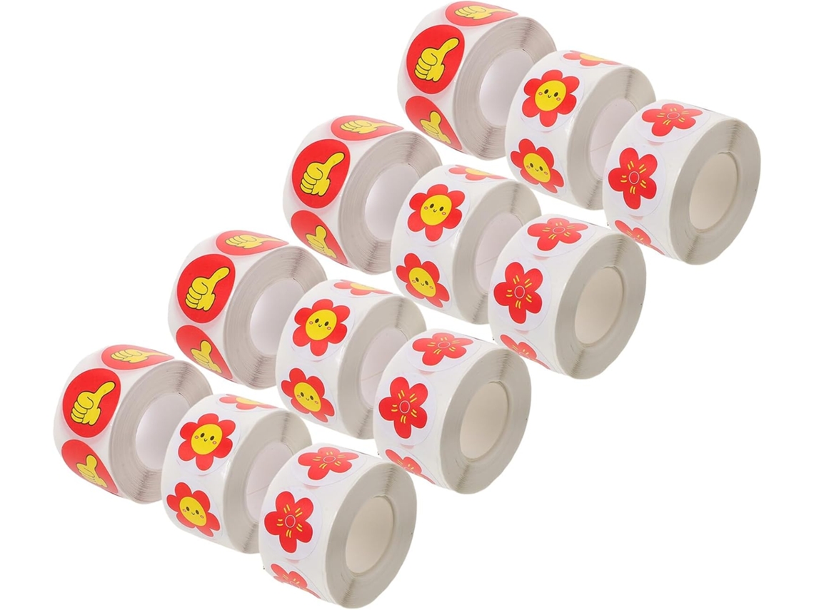 12 Rollos De Pegatinas De Recompensa Para Escolares, Pegatinas De Motivación.