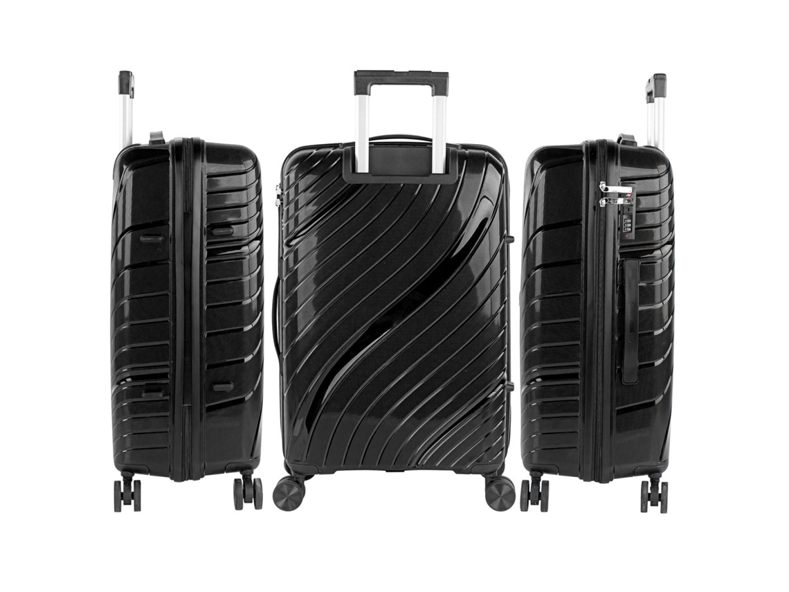 Maleta rígida negra Pp ITACA Danube (48 x 75 x 30 cm, 94 l)