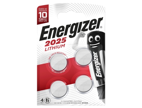 ENERGIZER Pila Litio Botón CR2025 Blister 4 unidades